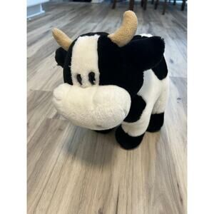 Vintage Aurora A & A Plush  Dairy Cow Stuffed Animal White Black 12"Tall